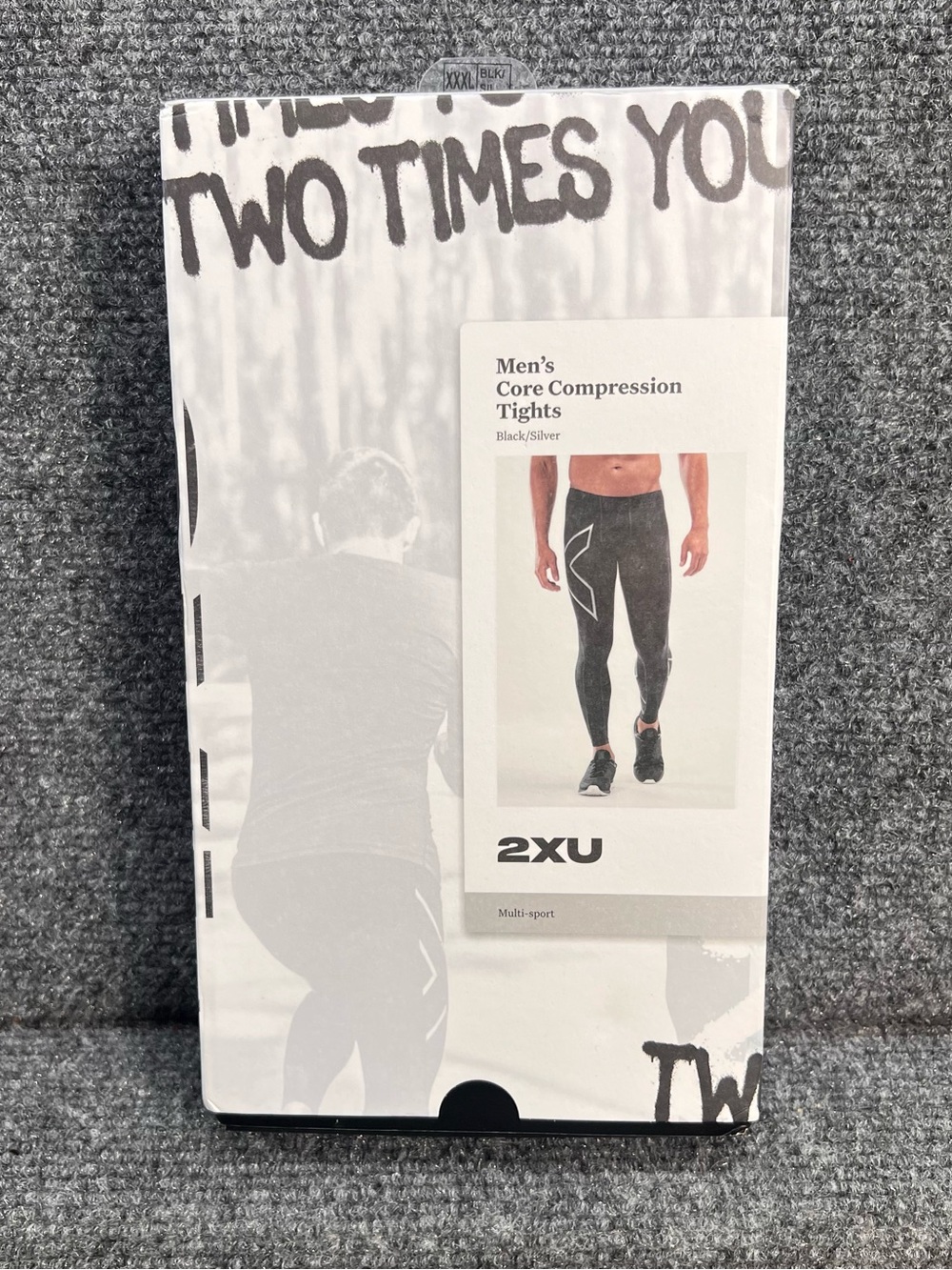 NEW! 2XU Compression Tights Mens 3XL/XXXL Core Compression Black Silver MA3849b
